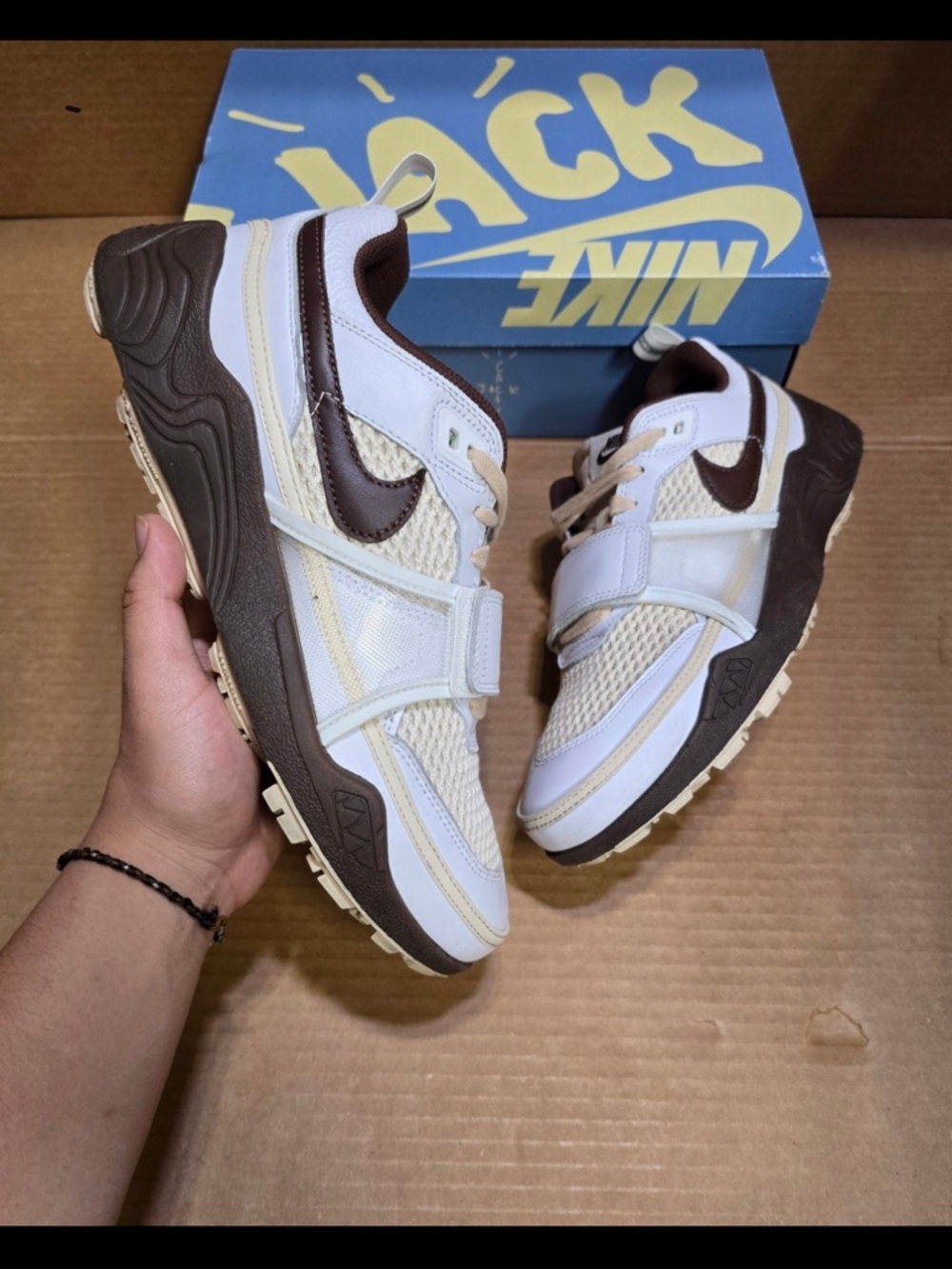 Nike Brown & Cream Mesh Trail Sneakers